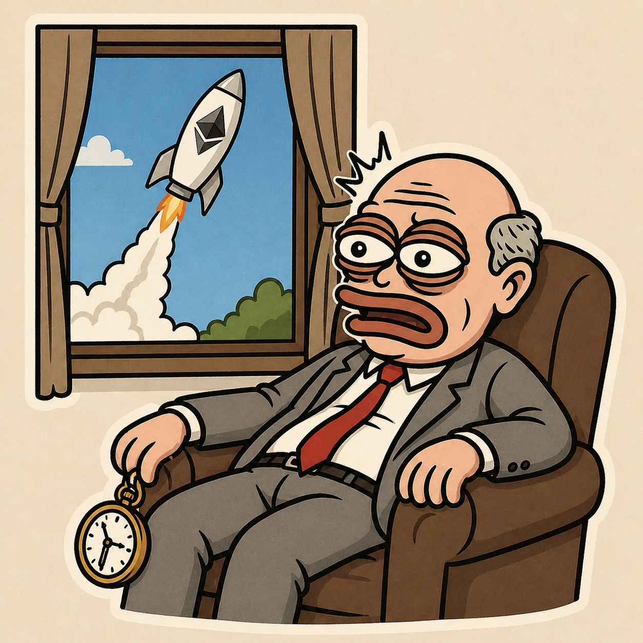 powell watching eth rocket from the armchair